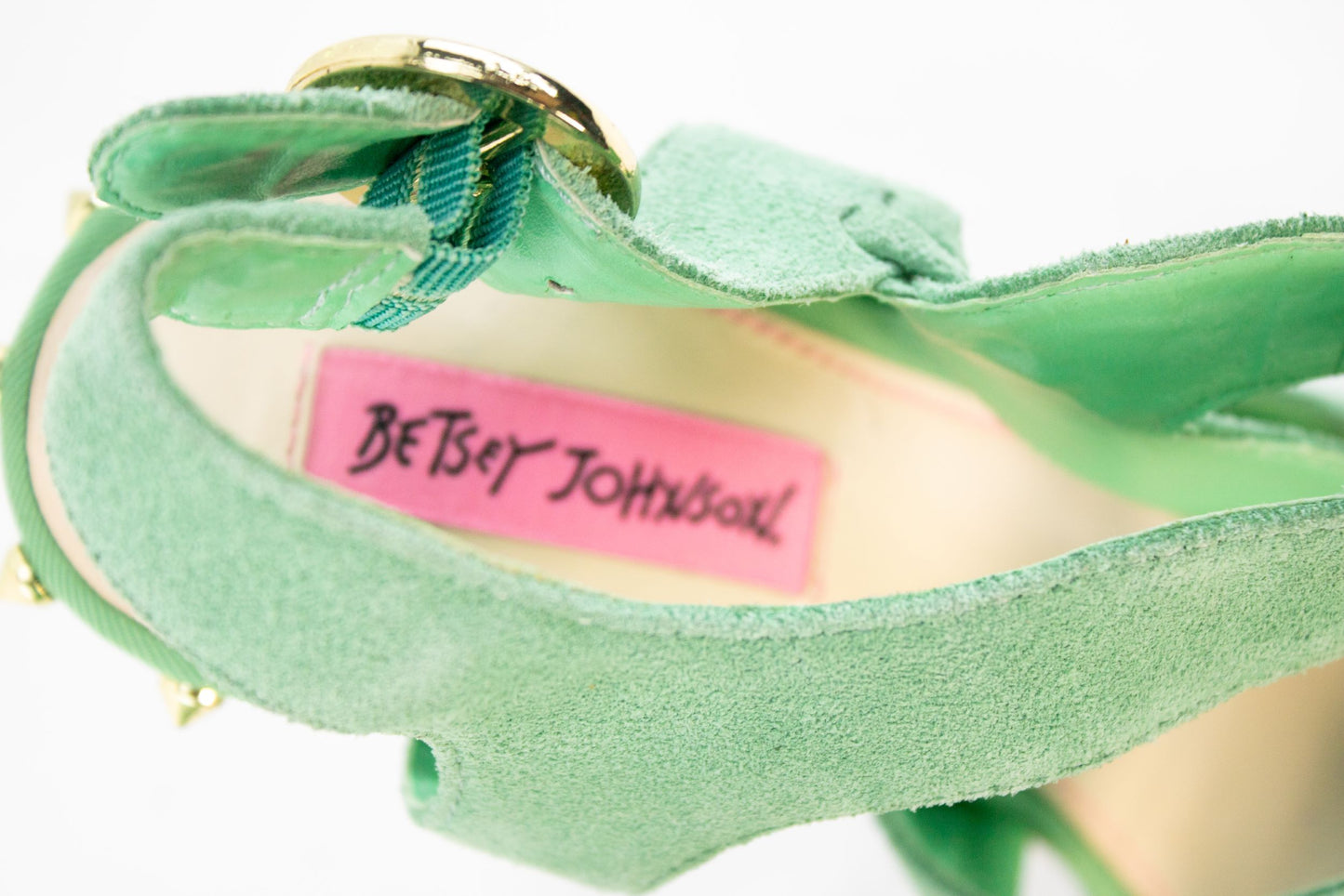 Betsey Johnson Endall Mint Green Platform Heels Womens 8.5 Suede Stiletto