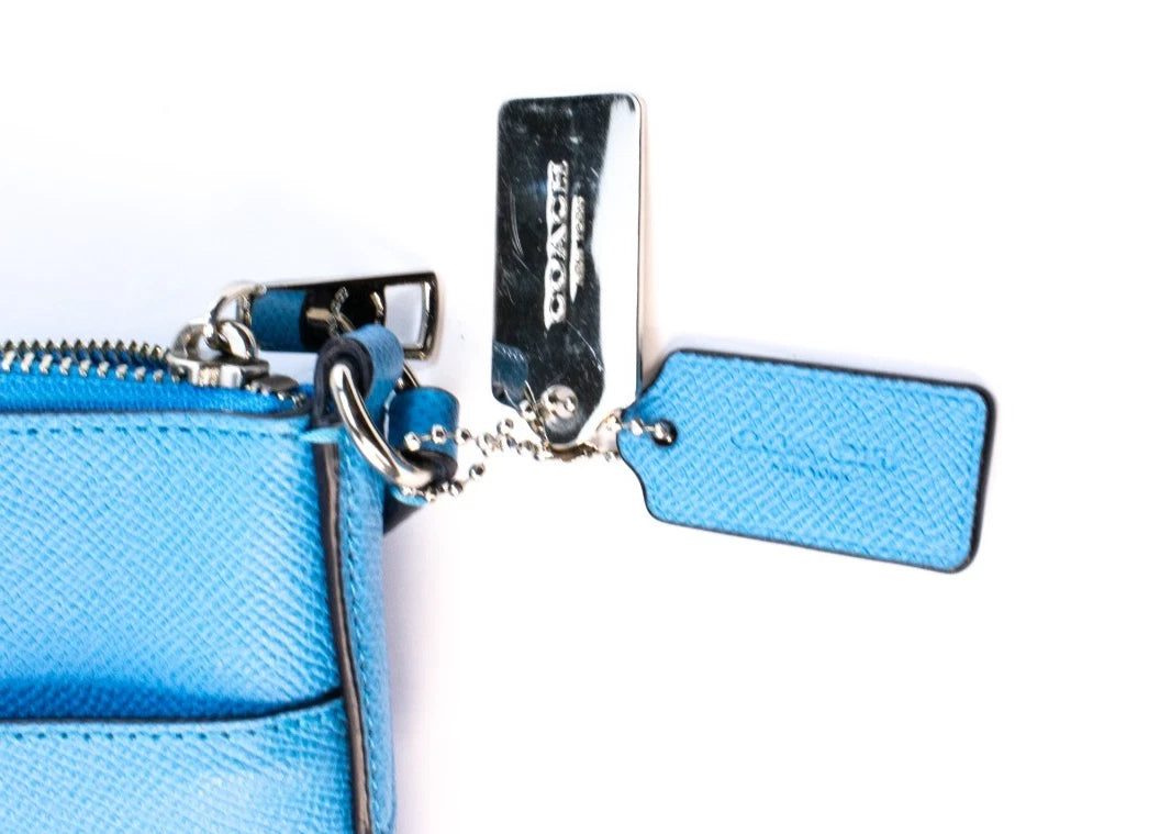 Coach Crossgrain Leather Zip-Top Crossbody Bag (Cornflower Blue)