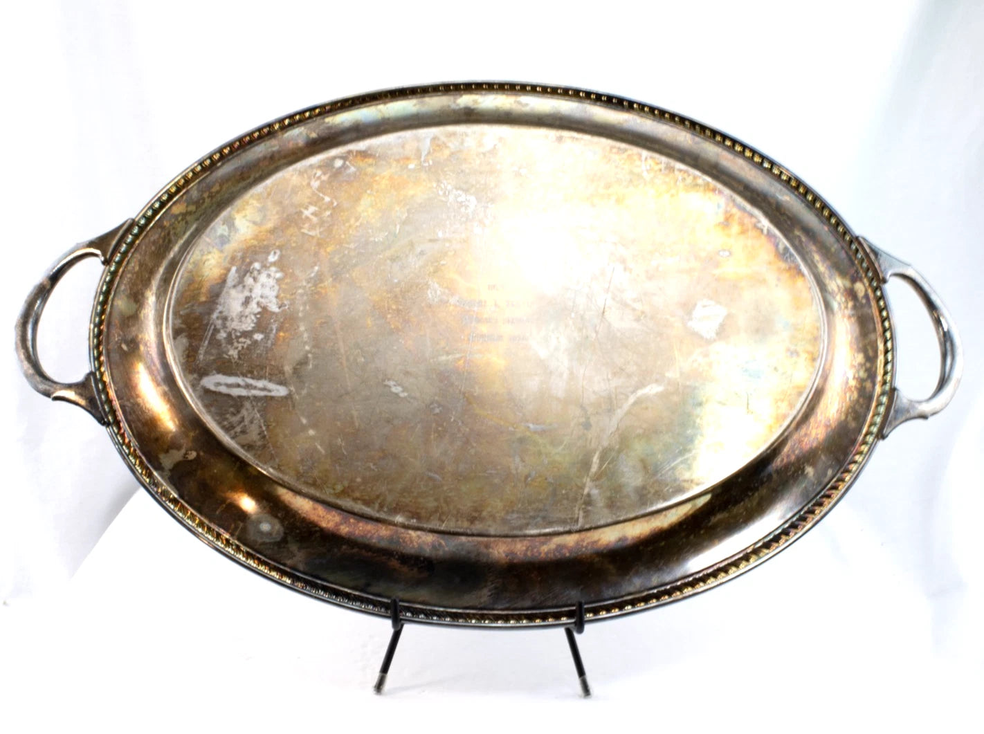 1978 Mountain Bell 30-Year Service Silverplate Tray | Maxine L. Travis Award Pie