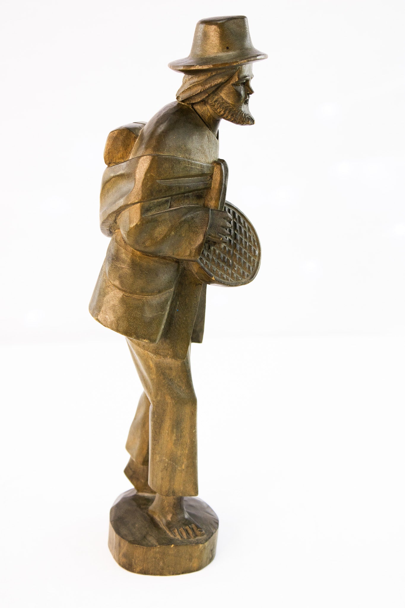 Hand Carved Wooden Folk Art Figure – Vintage Sculpture