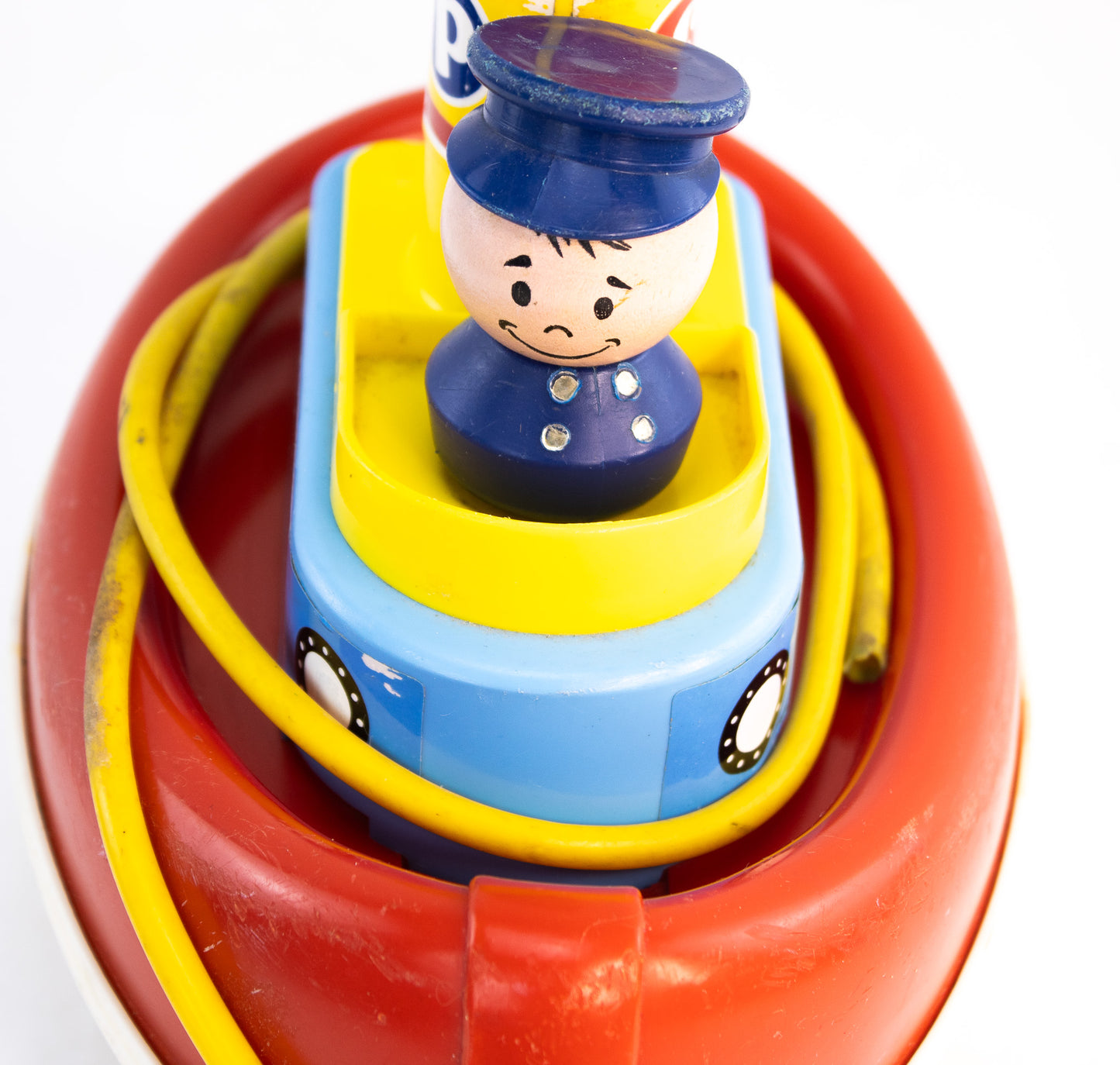 Vintage 1967 Fisher-Price #139 Tuggy Tooter Pull Toy | Retro Preschool Boat