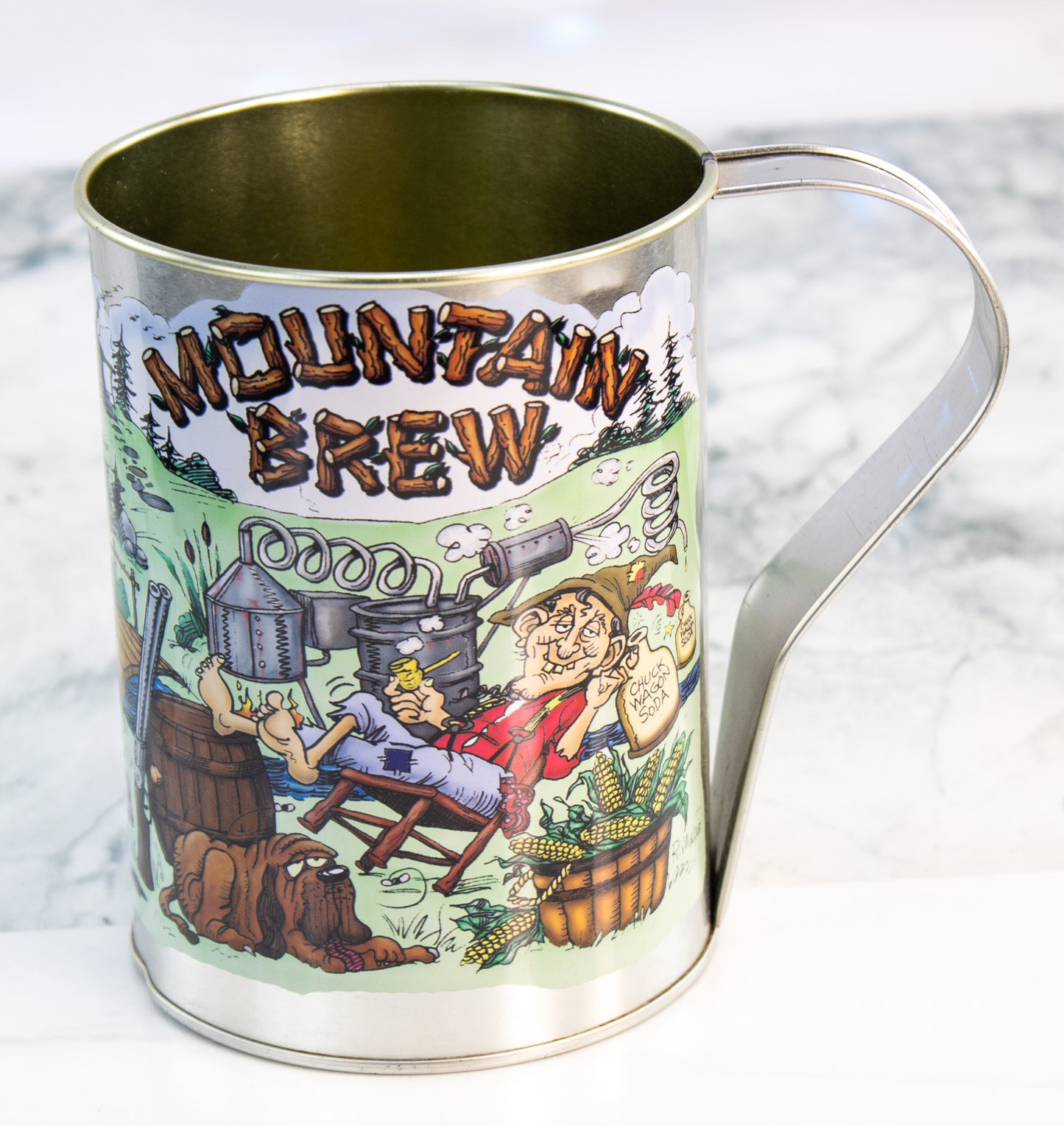 Mountain Brew Chuck Wagon Soda Mug Funny Western Camp Cup Vintage
