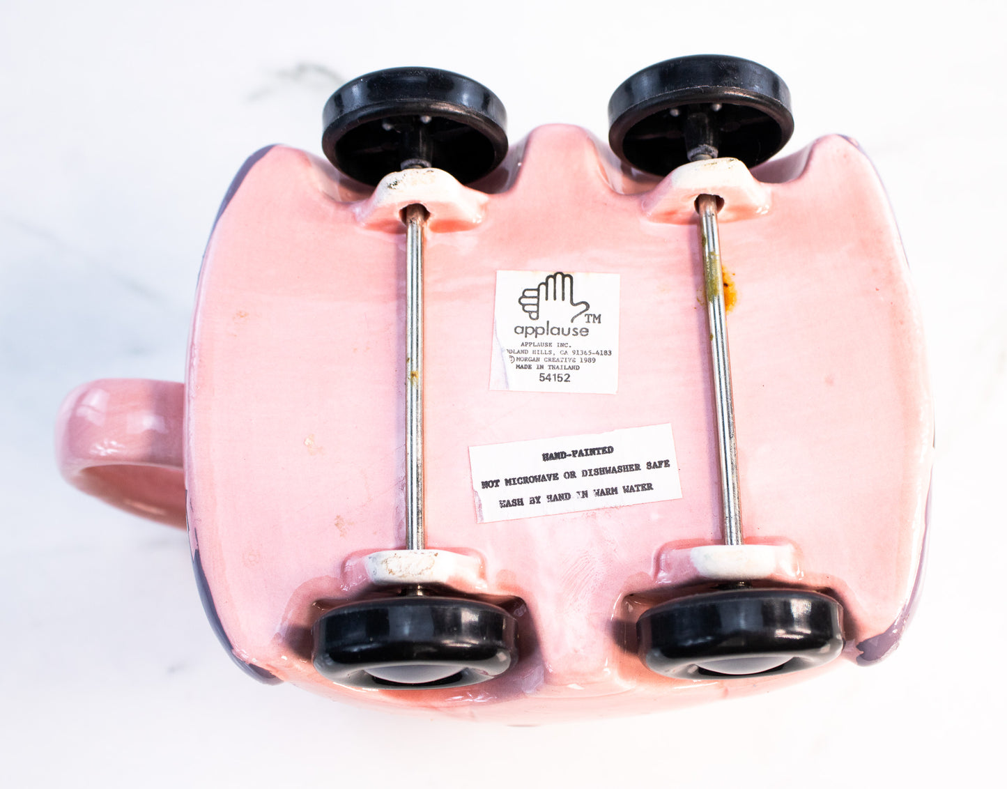 Mom’s Taxi Vintage Pink Car Mug 1989 Applause Novelty Cup Wheels