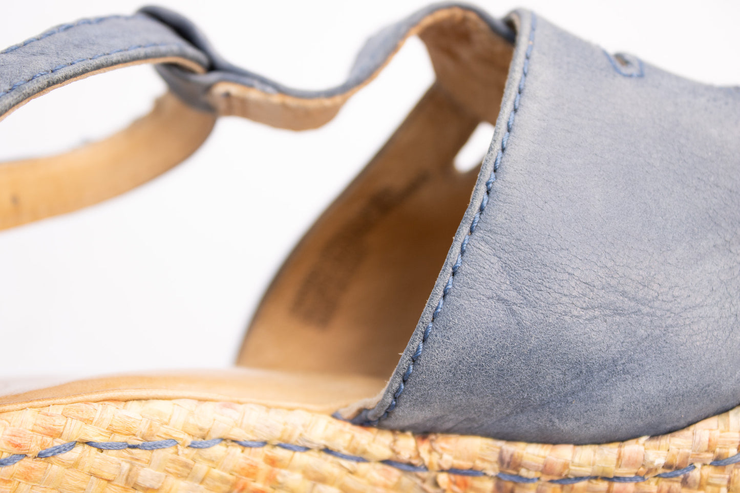 Born Blue Leather Wedge Sandals | Women’s Size 9 | Boho Espadrille Platform