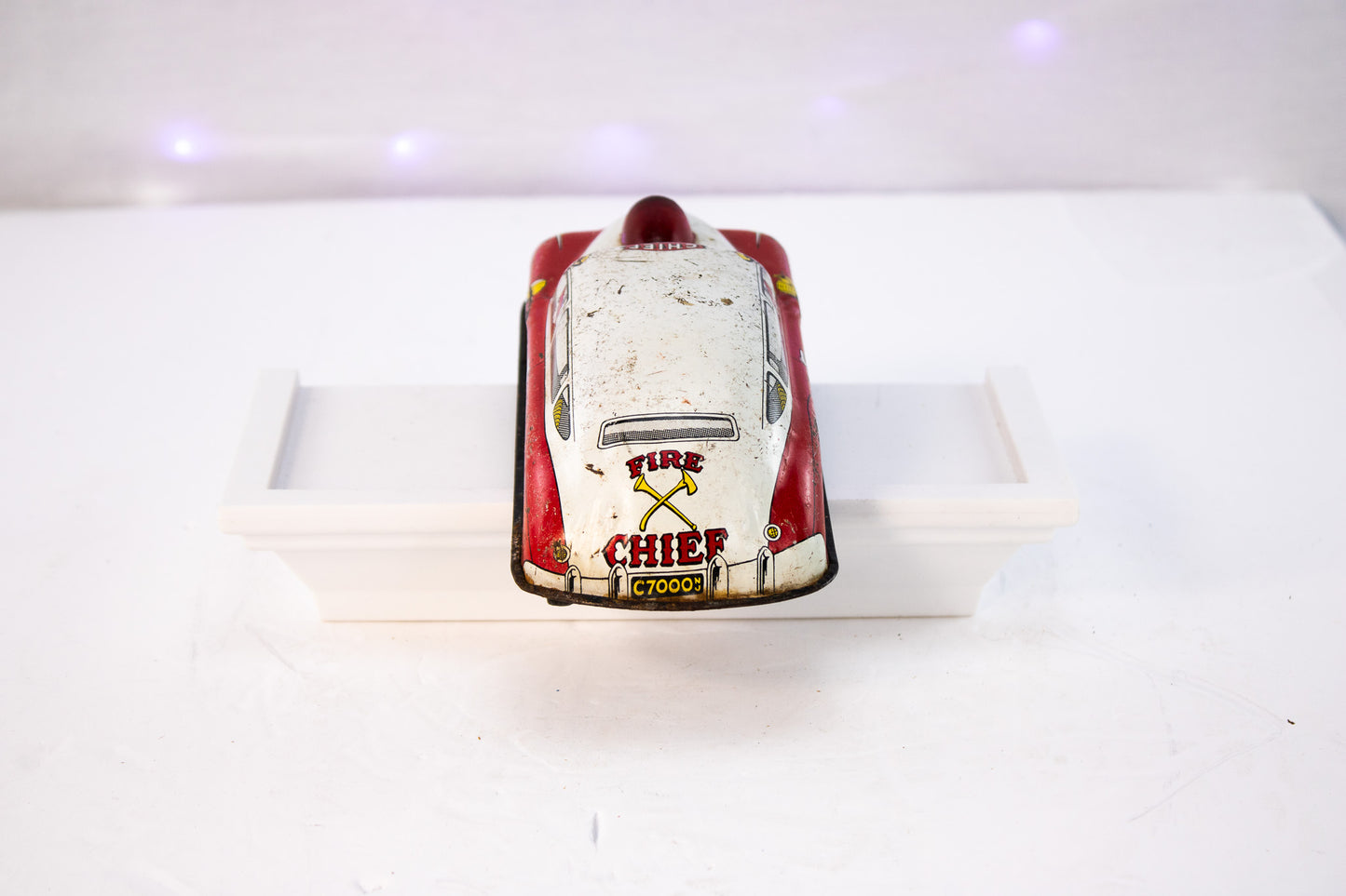 Vintage Hubley Fire Chief Tin Toy Car | Working Wind-Up | USA Made