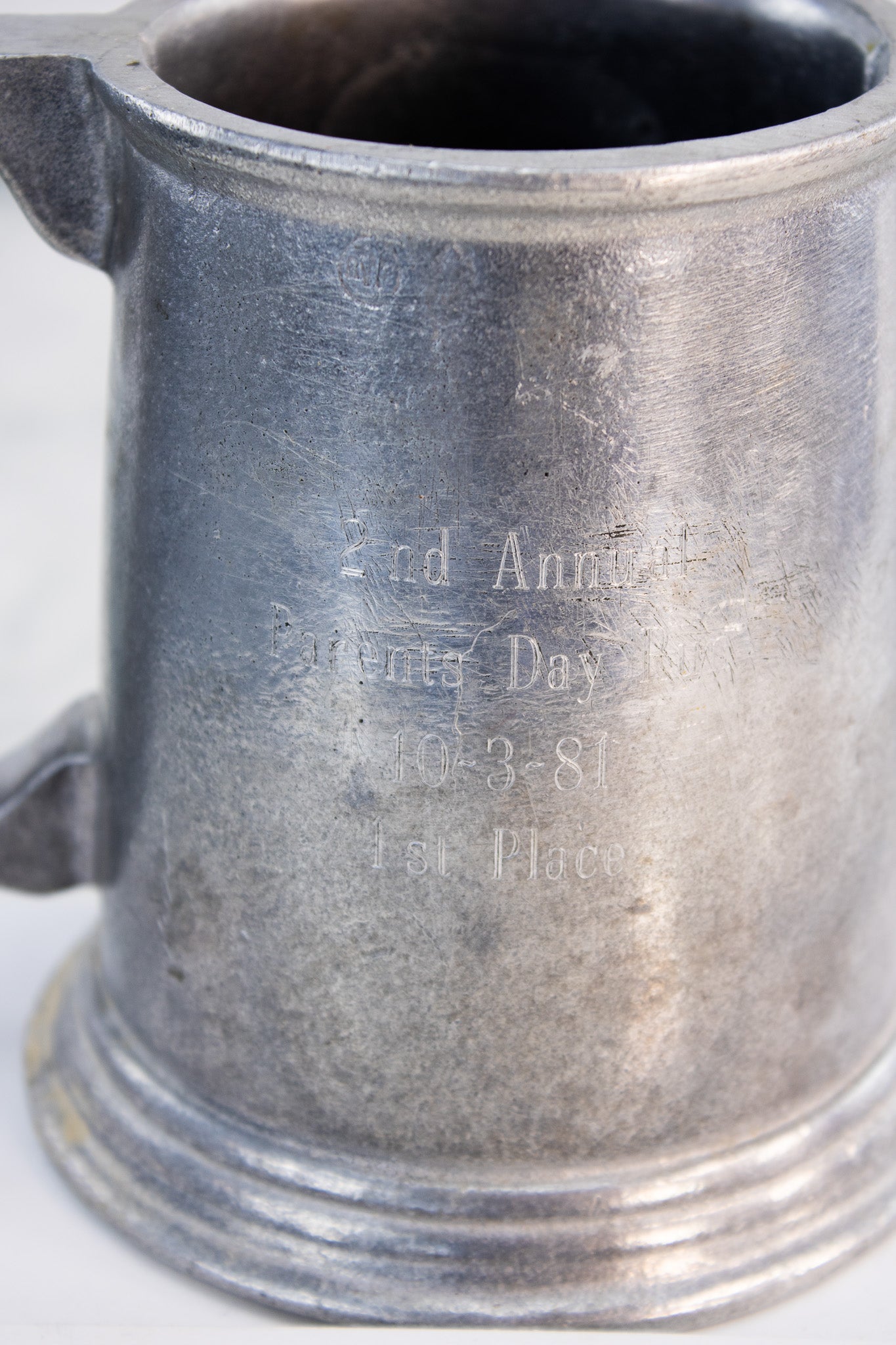 VINTAGE PEWTER TANKARD – UNIVERSITY OF SAN FRANCISCO SEAL – 1981 AWARD MUG
