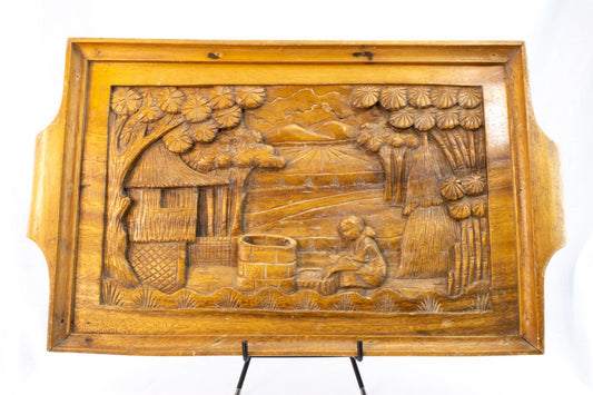 N.C.O. Wives Club Hand-Carved Serving Tray — Clark Air Base, Philippines 🇵🇭 19