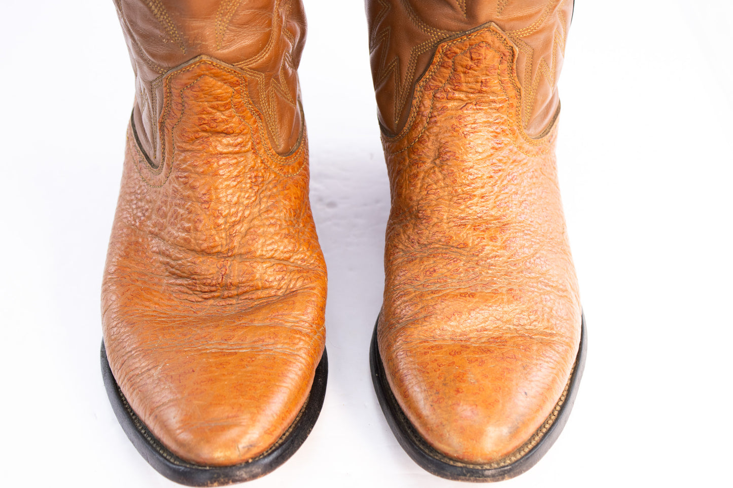 Vintage Men’s Cowboy Boots Size 9 D | Pebbled Leather Western Boots | Classic Ranch Style