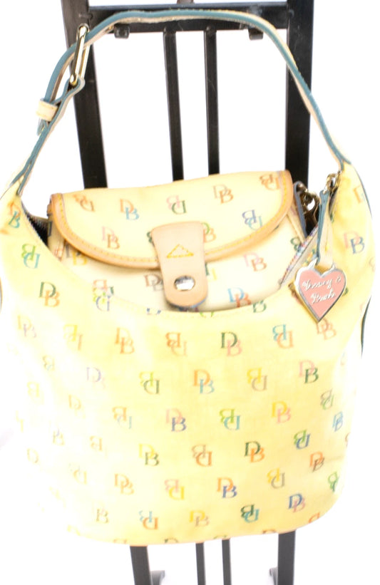 Dooney & Bourke Yellow Rainbow “DB” Shoulder Bag + Wristlet Set