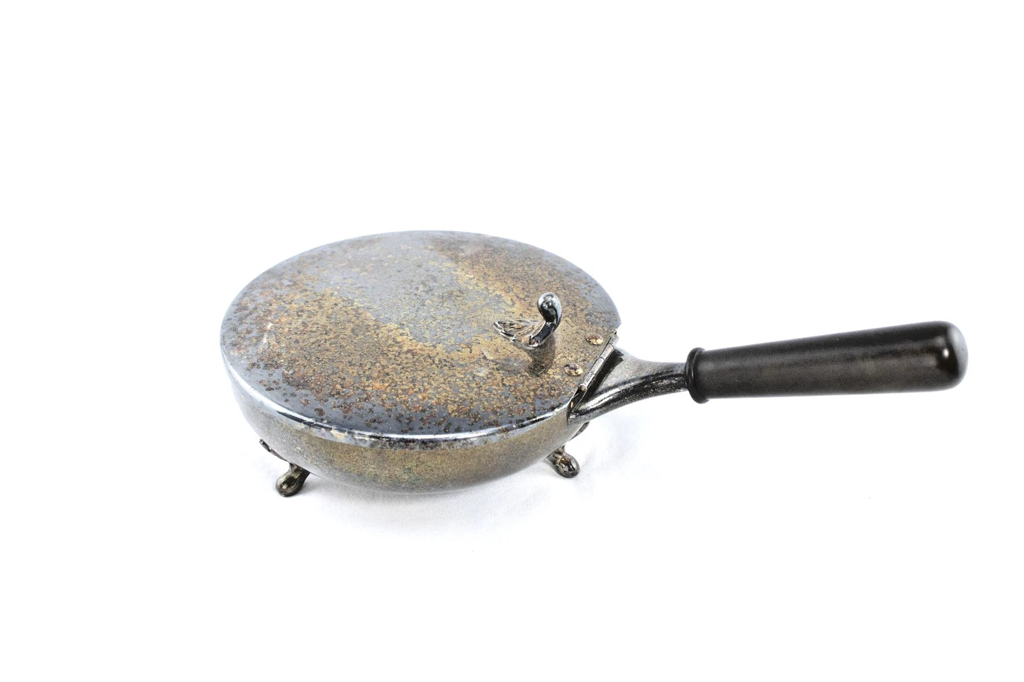 🔥 VINTAGE CHROME CHAFING DISH W/ HANDLE + LID | ATOMIC MCM PAN on FEET