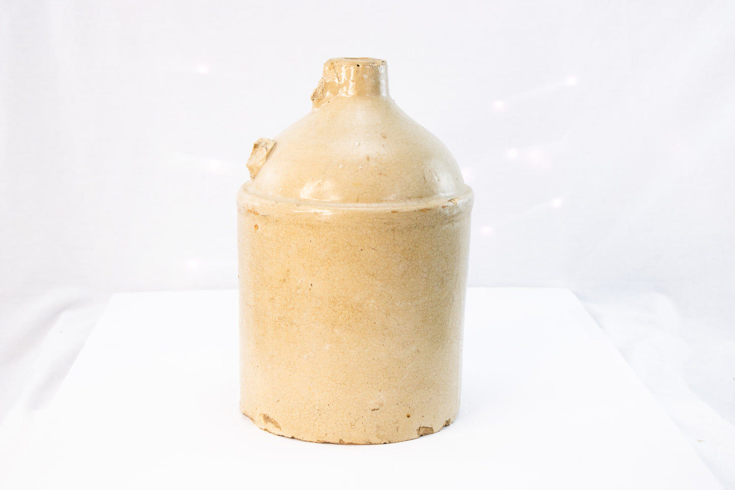 Antique Stoneware Jug Primitive Farmhouse Crock Rustic Pottery Decor