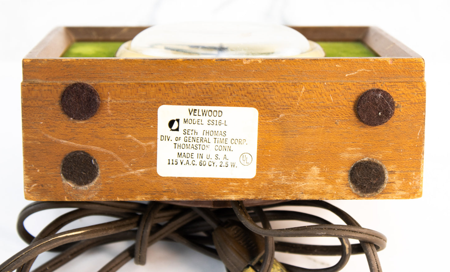 Seth Thomas Velwood Lighted Alarm Clock | Mid-Century Wood Clock