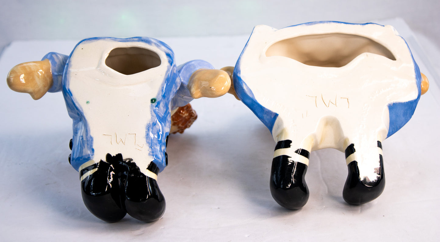 Vintage Ceramic Raggedy Ann & Andy Bookends | Set of 2