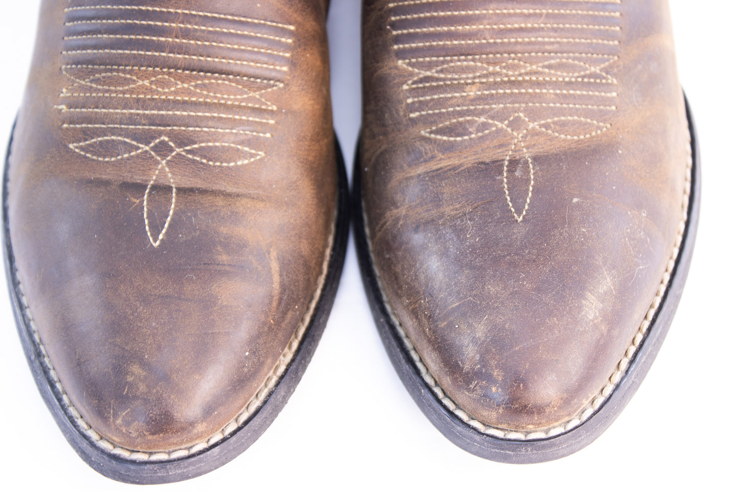 Ariat Men’s Brown Leather Western Boots | Size 9B Distressed Cowboy Boots