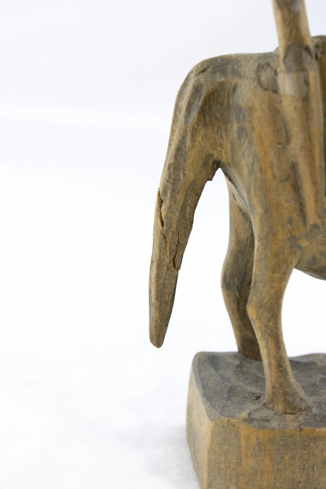 Vintage Hand-Carved African Donkey Rider Folk Art – Tribal Wood Figure – Rustic