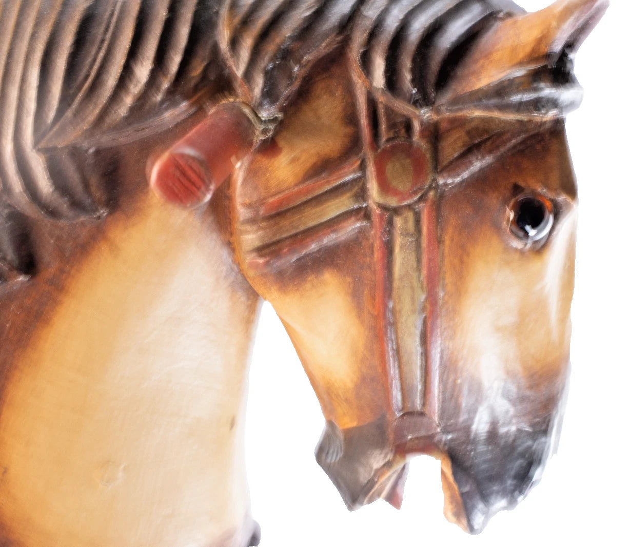 1885-1920s Hand-Carved Wooden Riding Horse w/Iron Wheels – Antique Folk Art 37