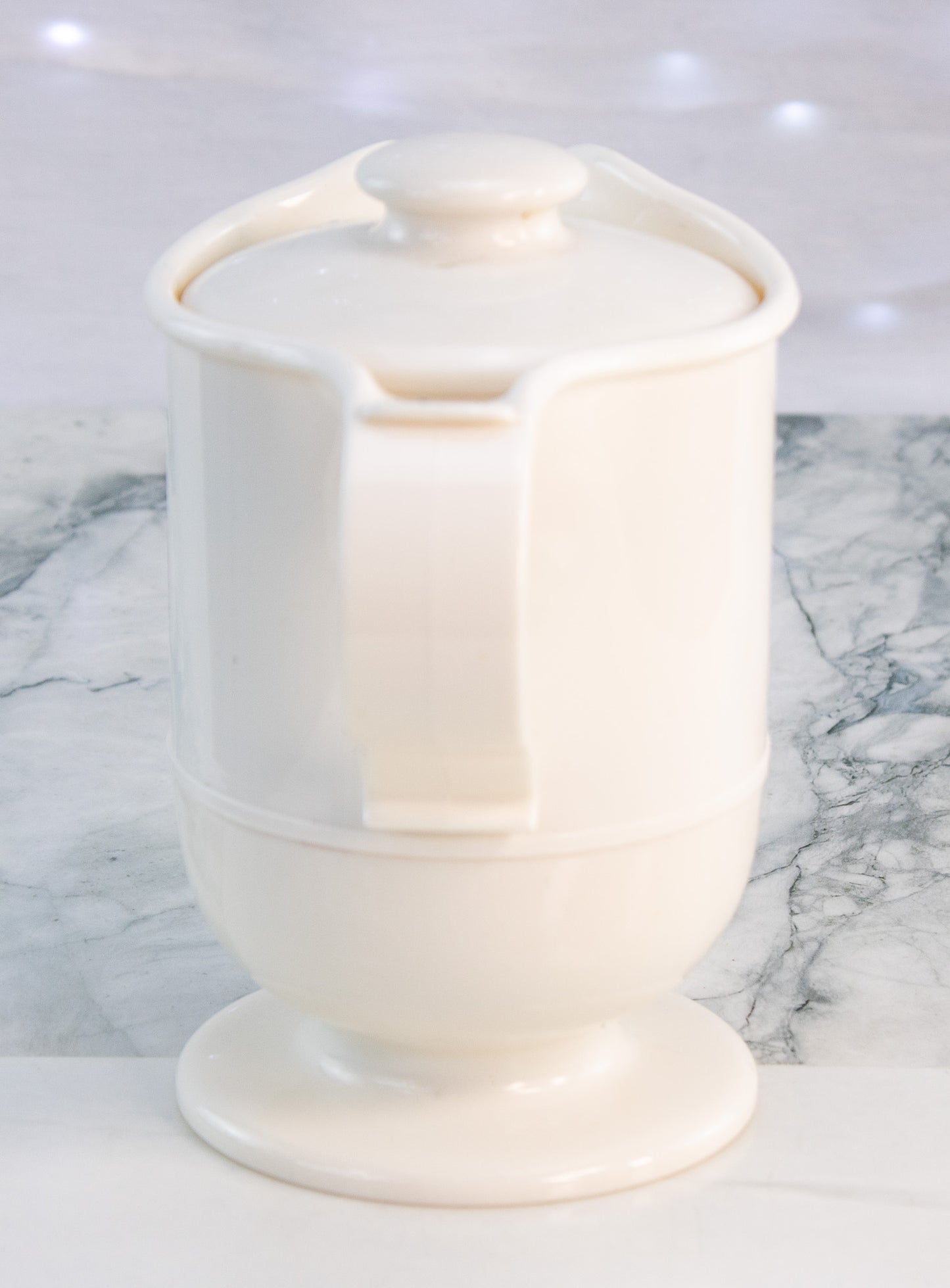 Cream Thermal Coffee Server Insulated Carafe Retro Coffee Pot Ivory Pitcher