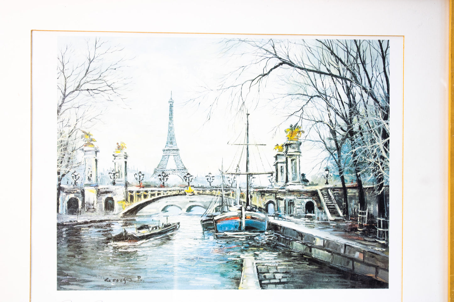 Vintage Paris Eiffel Tower Art Print – Framed French Cityscape, 1981