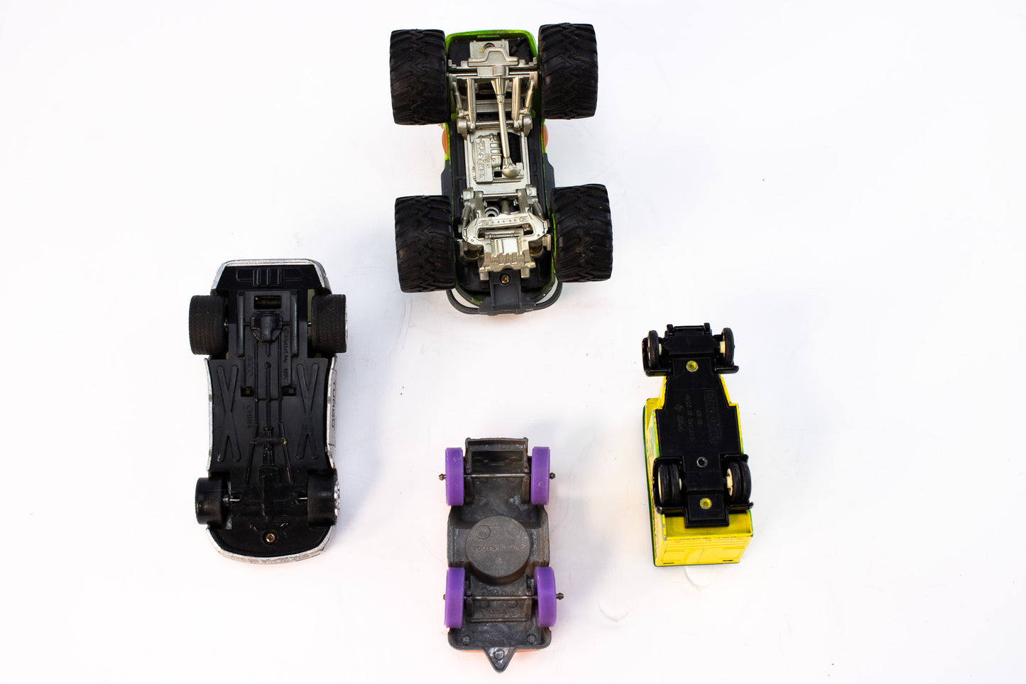 Vintage Die-Cast Toy Car Lot – Monster Truck, Jeep, Delivery Van & Turbo Car