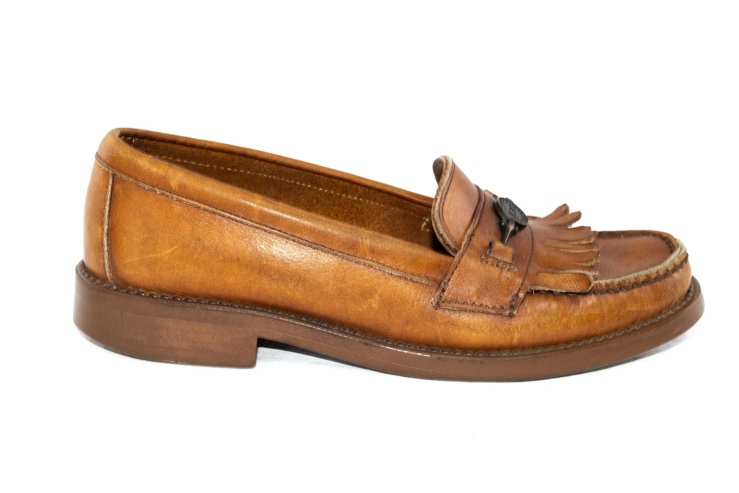 Vintage G.H. Bass Weejuns Loafers 5.5 SS – Brown Leather Fringe Kiltie Bit Slip