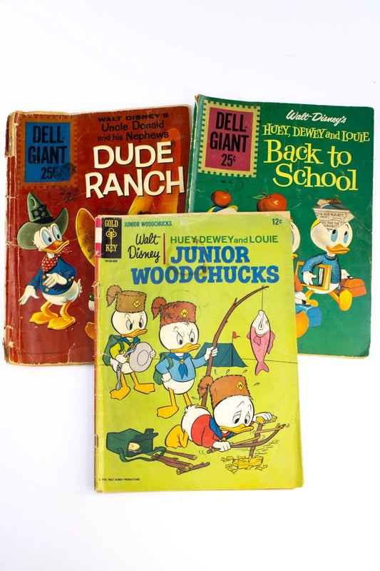Lot of 3 Walt Disney Dell & Gold Key Comics – Donald Duck & Nephews – 1961–66 Vi