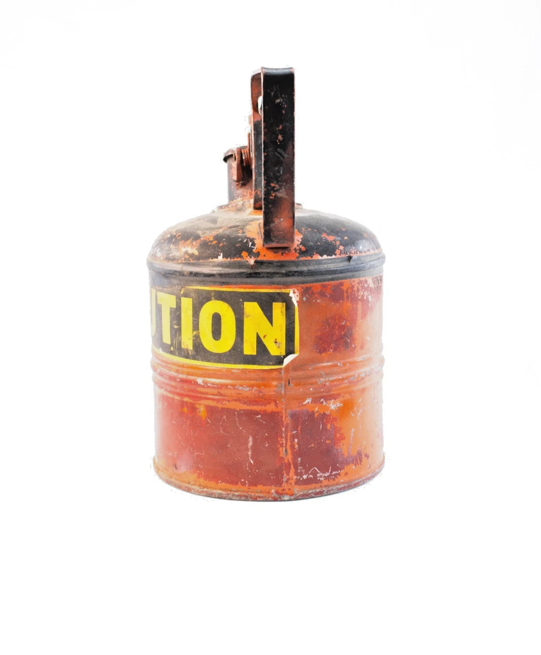 Justrite Red Metal Safety Can – Industrial Gas/Oil Can w/ “CAUTION” Label - USA