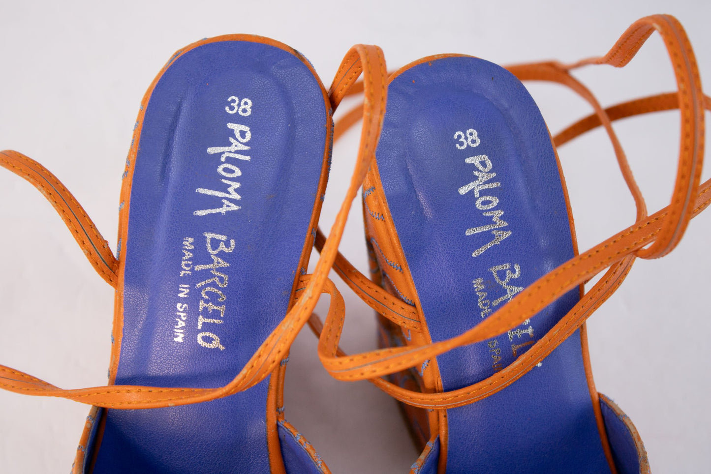 Paloma Barceló Orange Platform Heels EU 38 | Made in Spain Statement Shoes