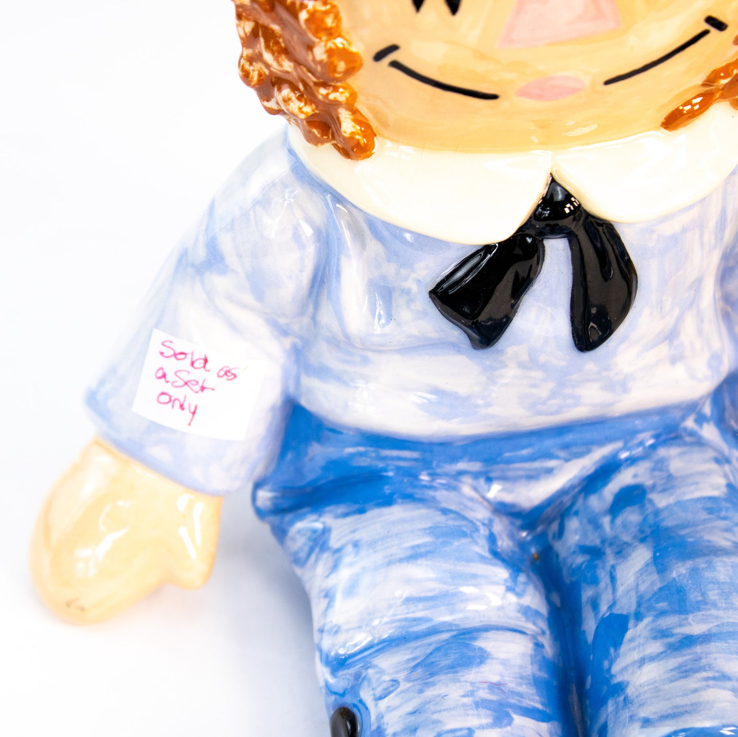 Vintage Ceramic Raggedy Ann & Andy Bookends | Set of 2