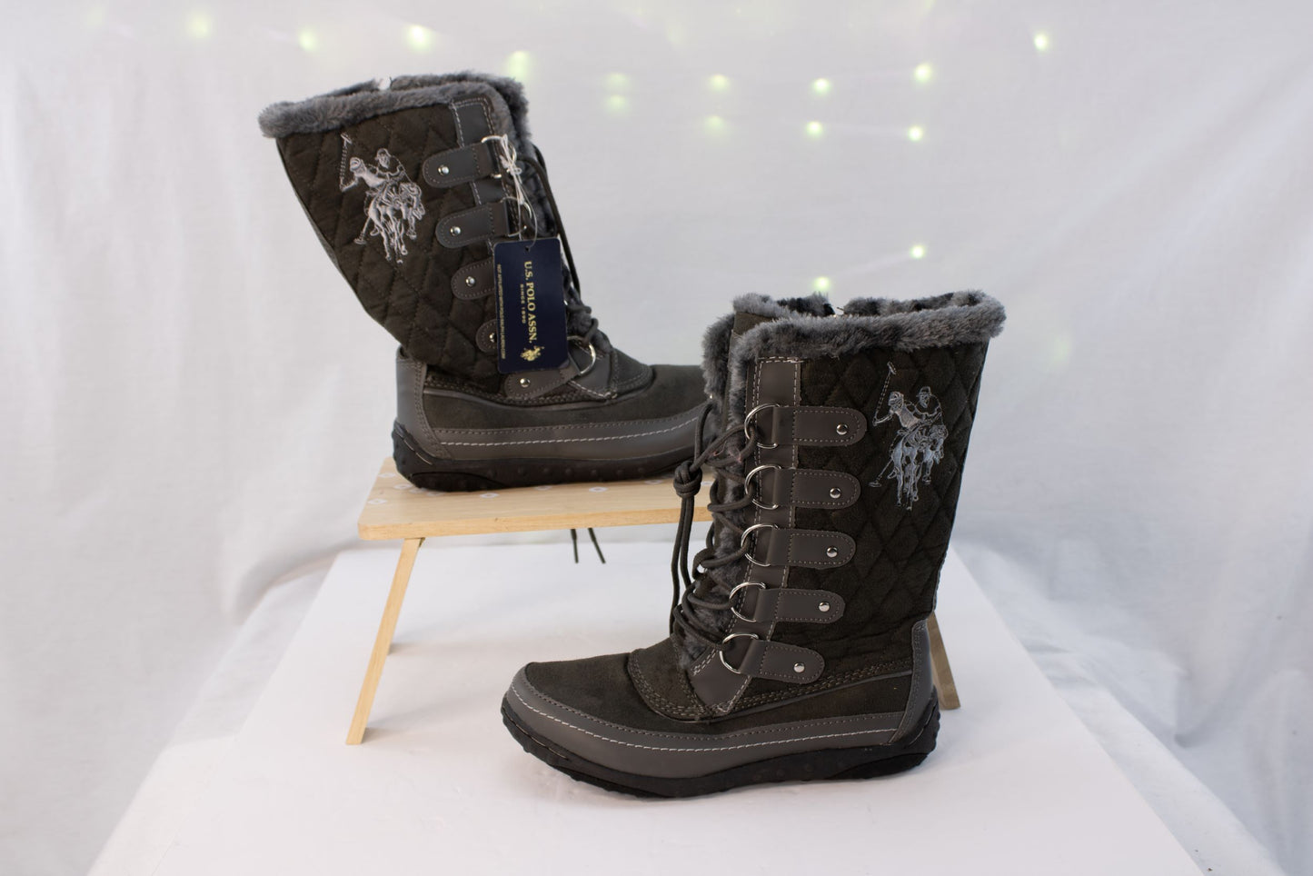 🥾 U.S. Polo Assn. Quilted Winter Boots – Women’s 6