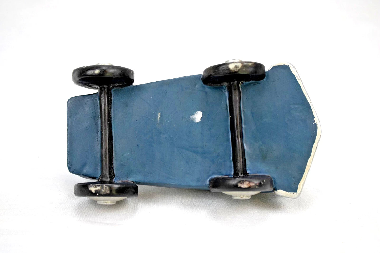 Vintage Blue Ceramic Pedal Car Figurine – Mid-Century Mini Car Collectible