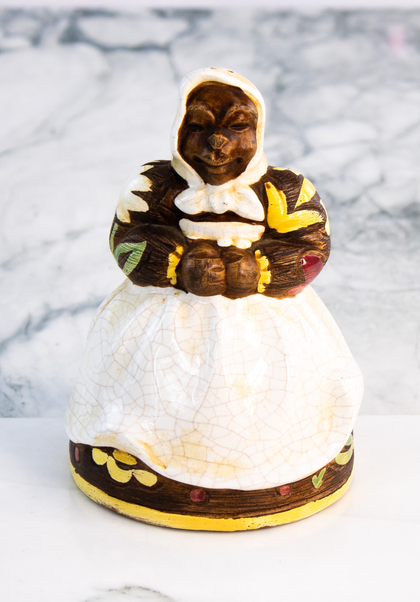 Jamaican Straw Market Ceramic Lady Shaker Brayton Laguna 1982 Folk Souvenir