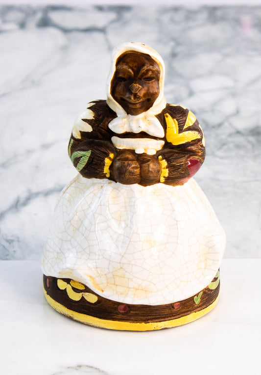 Jamaican Straw Market Ceramic Lady Shaker Brayton Laguna 1982 Folk Souvenir