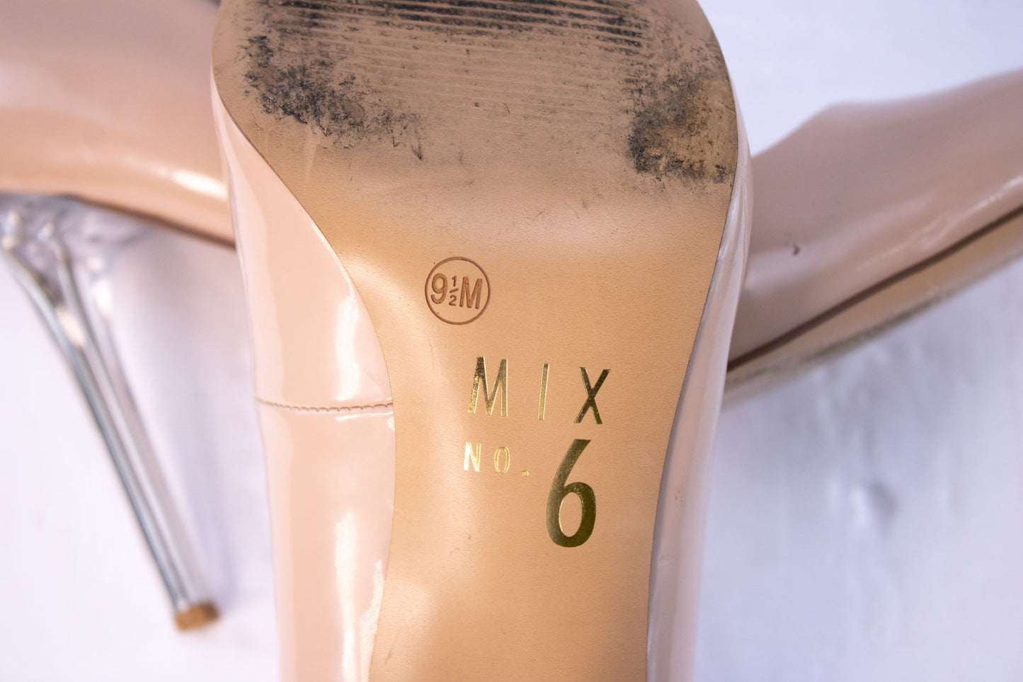 Mix No. 6 Nude Patent Stiletto Pumps – Women’s 9.5M Pointed Toe Heels