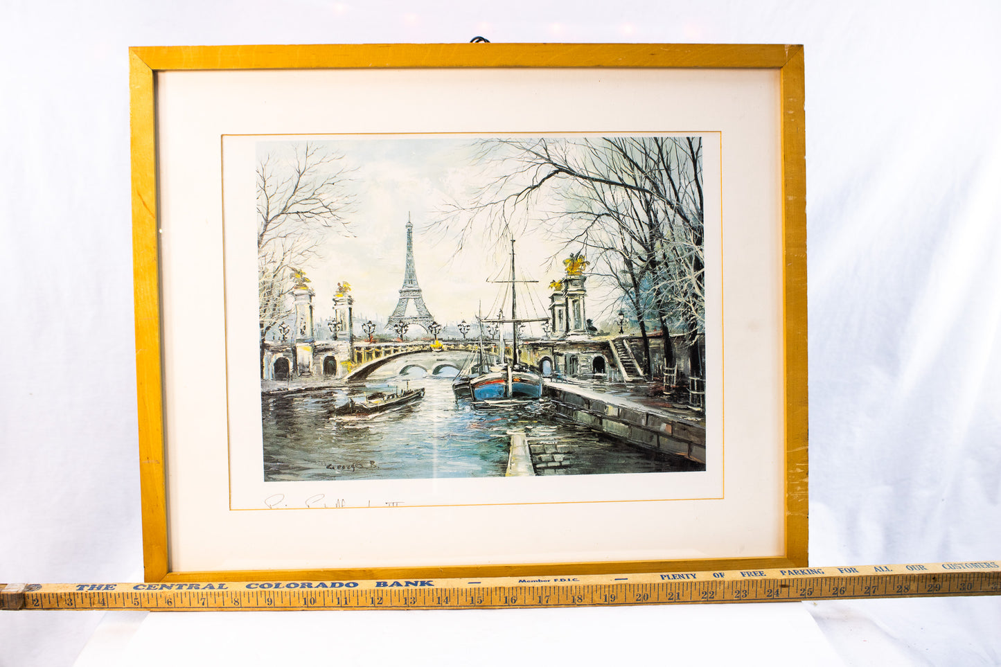 Vintage Paris Eiffel Tower Art Print – Framed French Cityscape, 1981