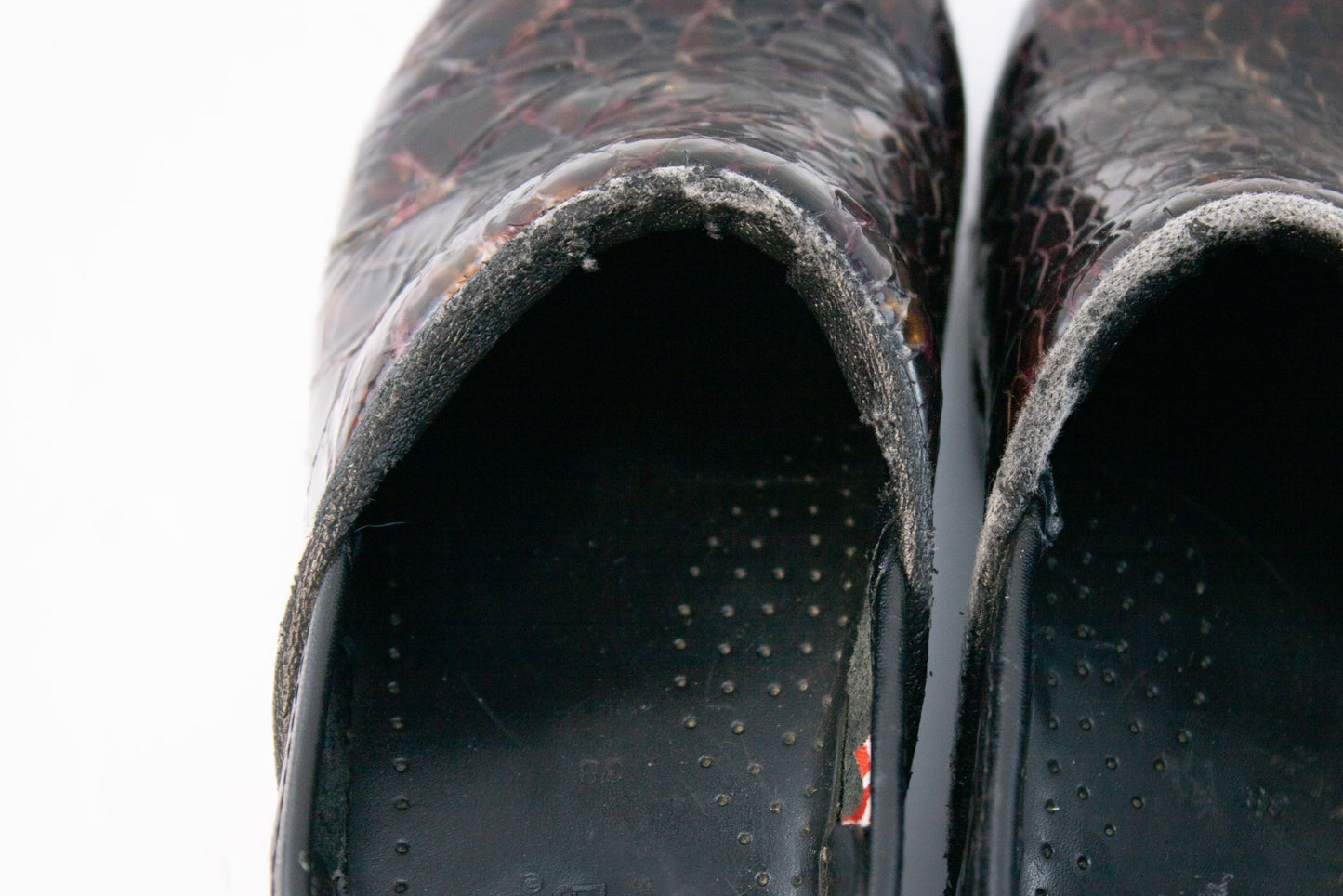 Sanita Danish Clogs EU 38 US 7–7.5 Croc Embossed Leather Slip-On Shoes