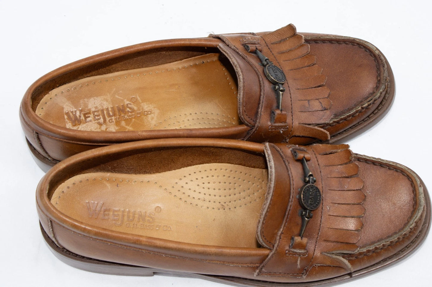 Vintage G.H. Bass Weejuns Loafers 5.5 SS – Brown Leather Fringe Kiltie Bit Slip