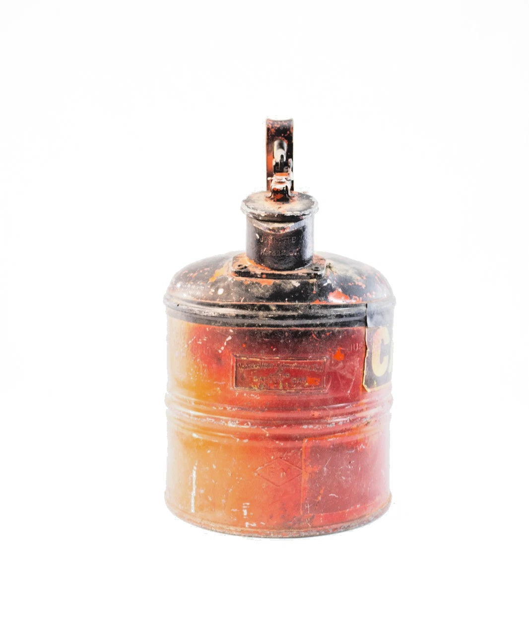 Justrite Red Metal Safety Can – Industrial Gas/Oil Can w/ “CAUTION” Label - USA