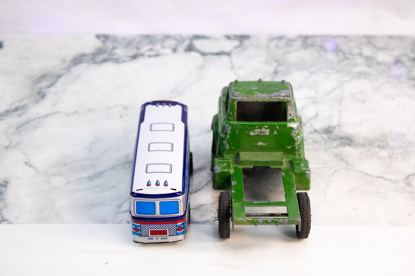 Vintage Toy Vehicle Lot – Greyhound Bus & Truck Cab
