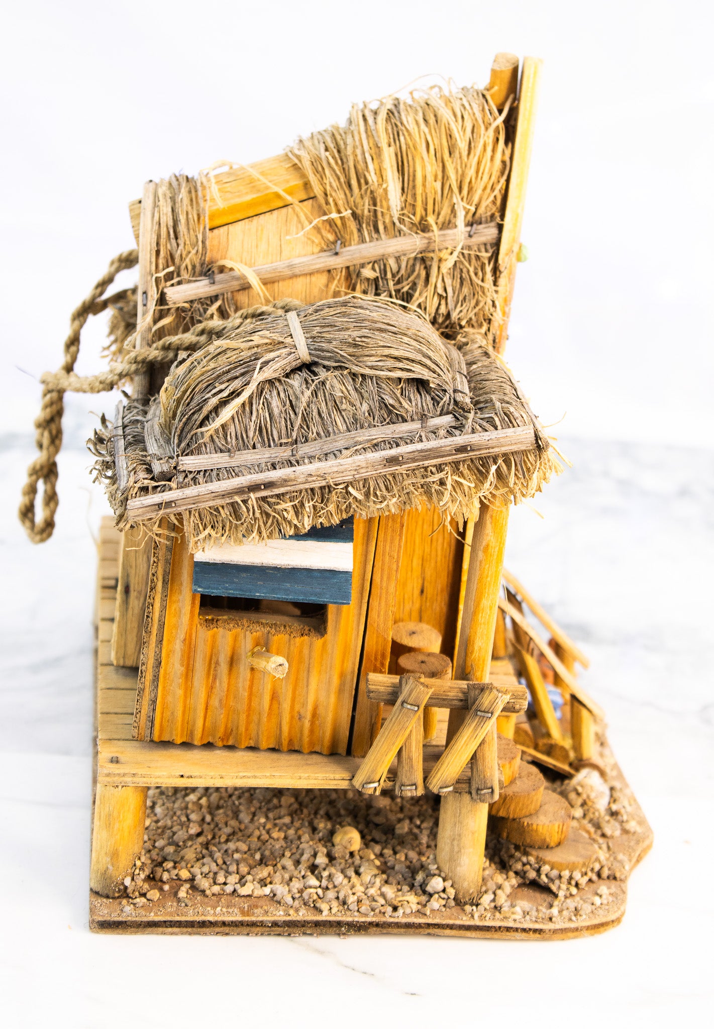 Handmade Miniature Beach Bar Hut | Folk Art Coastal Decor Sculpture