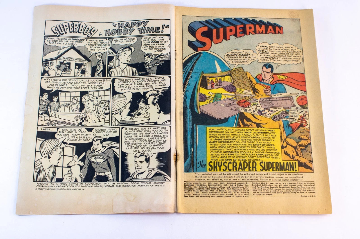 1965 Action Comics #325 – The Skyscraper Superman! – DC Silver Age Comic 12¢