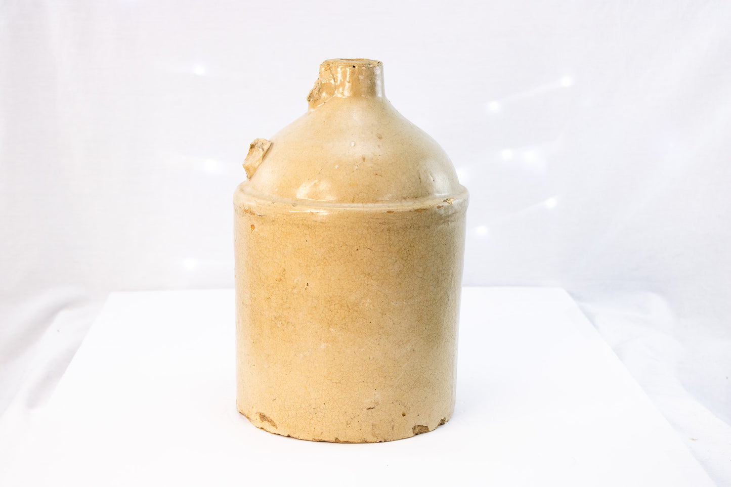 Antique Stoneware Jug Primitive Farmhouse Crock Rustic Pottery Decor