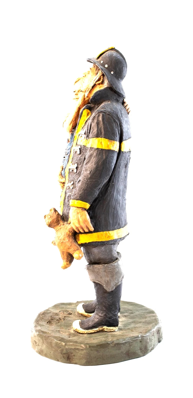 1986 Michael Garman Sculpture — “Firefighter with Child” — Heroic Americana Art