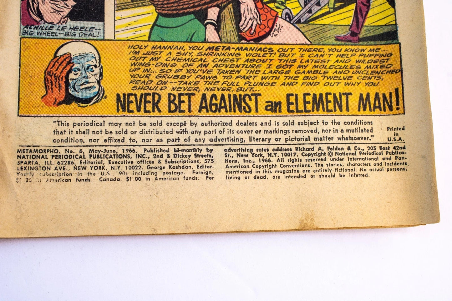 Silver Age DC Comic! Metamorpho, The Element Man #6 – “Never Bet Against..."