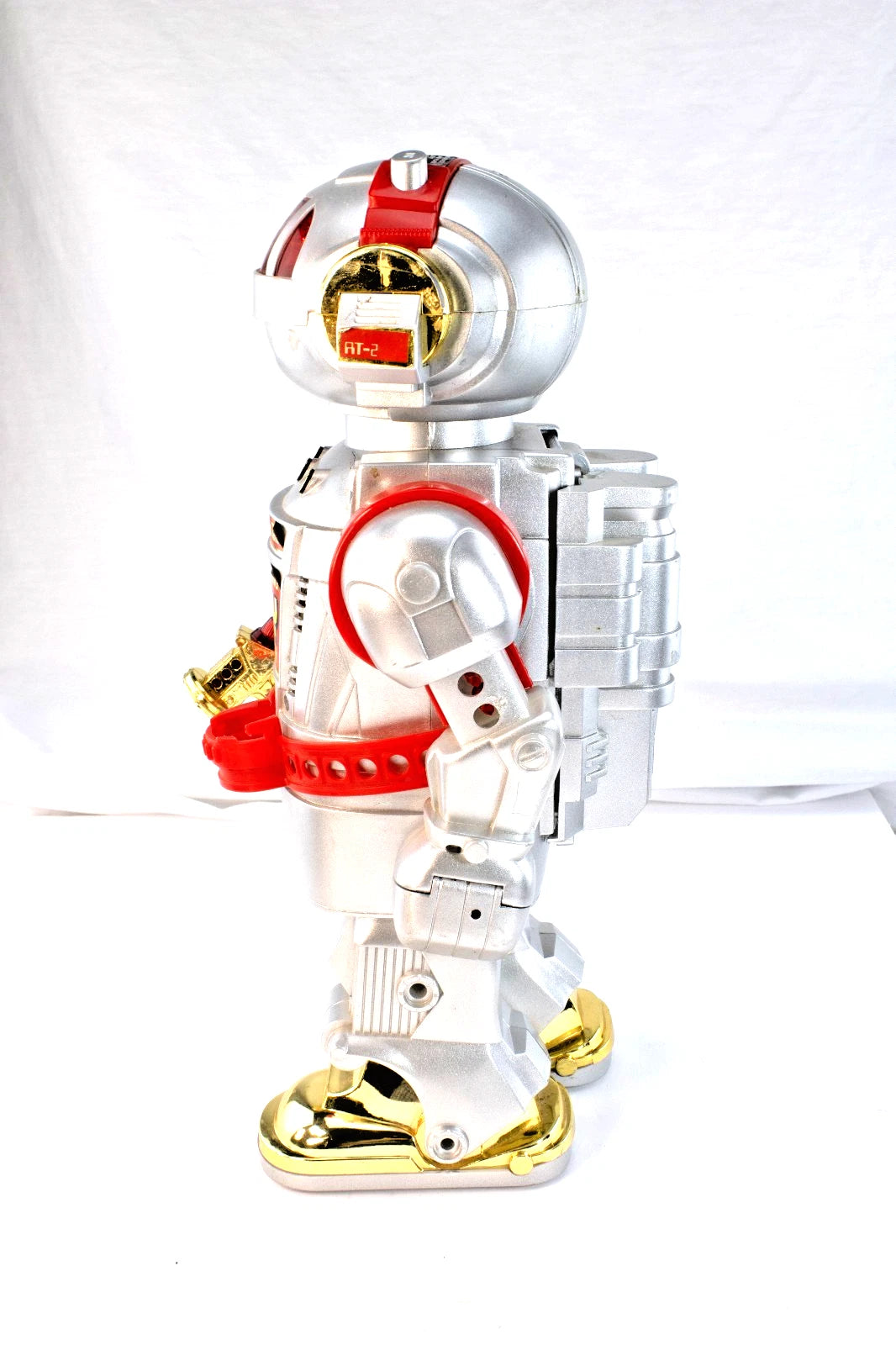 Silver Toby Walking Talking Robot (Broken Gun + Crack)