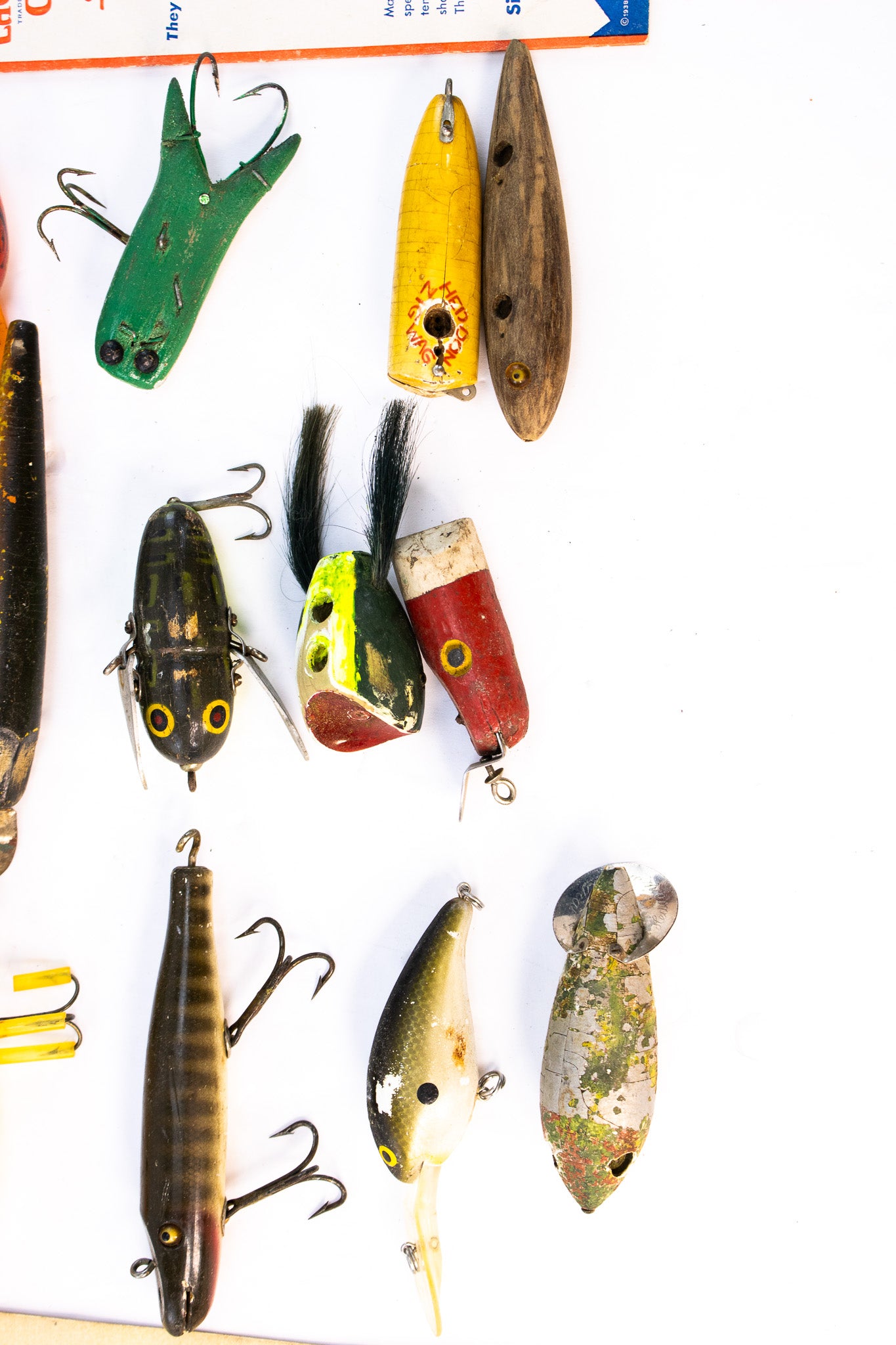 Antique Wooden Fishing Lures Lot Heddon Pike Minnow River Runt Jitterbug