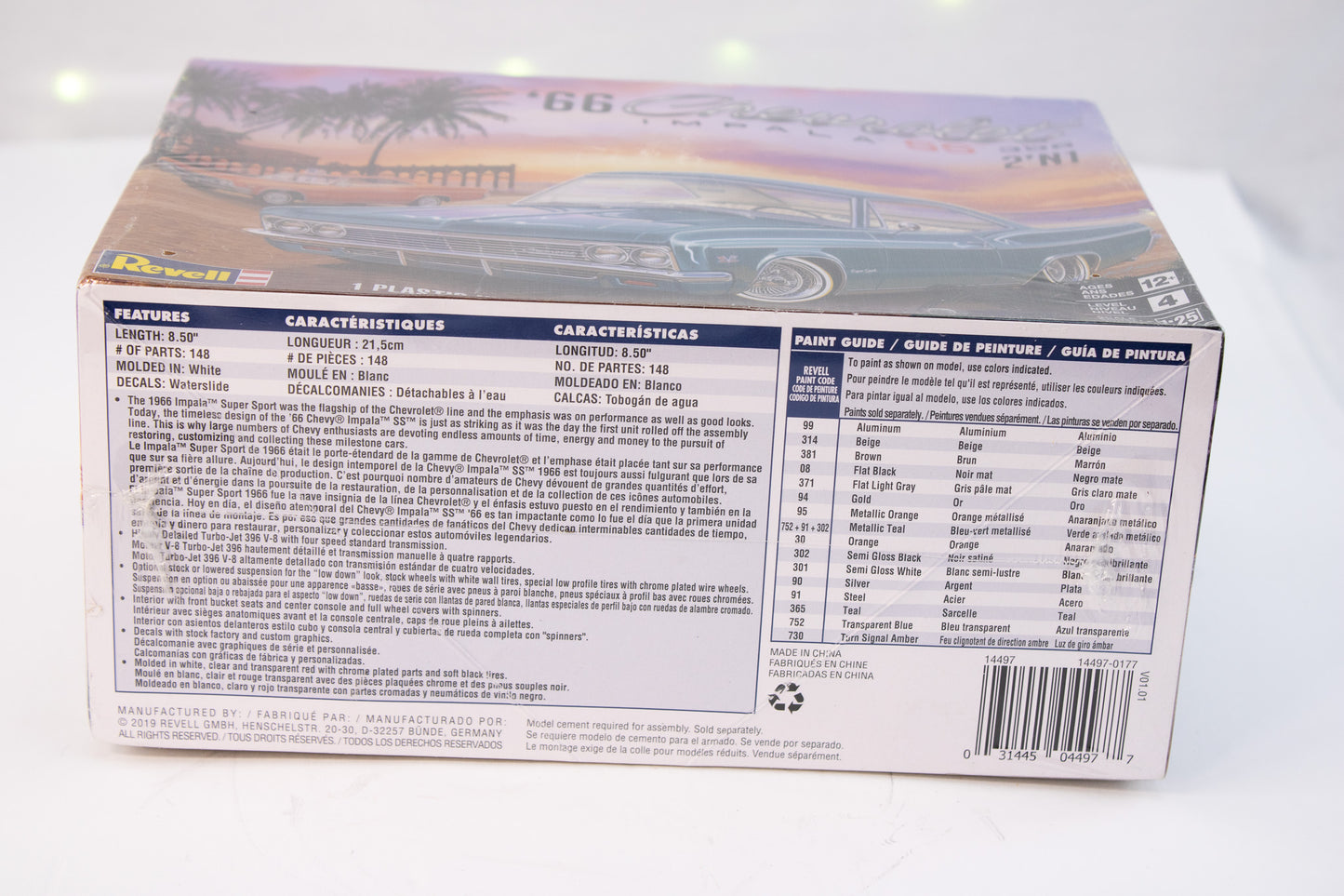 Vintage Revell ’66 Chevrolet Impala SS 396 Model Kit – 1:25 Scale – New in Box