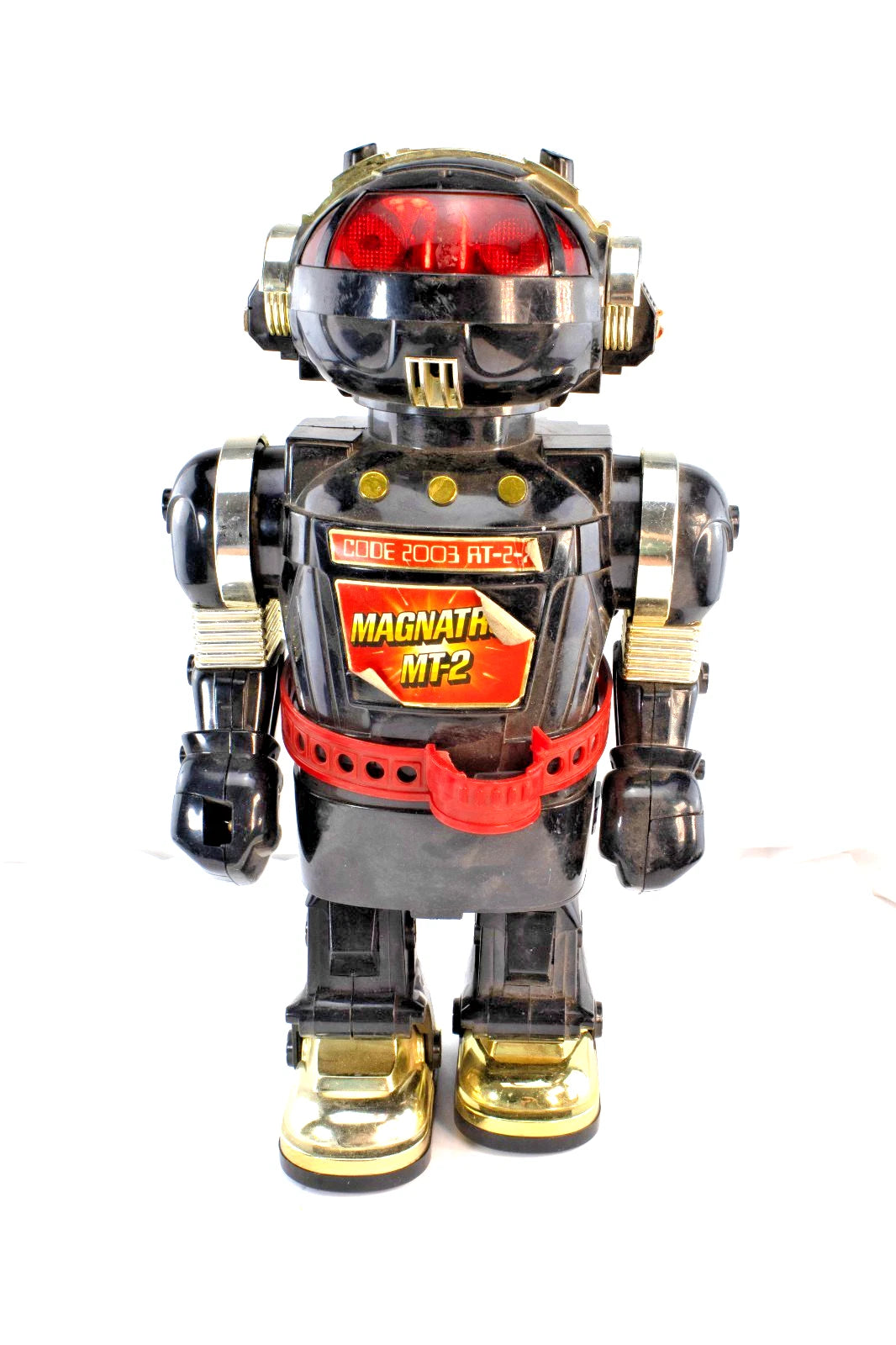 1980s MAGNATR MT-2 Code 2003 RT-24 Battery-Operated Robot – Black & Gold -No Gun