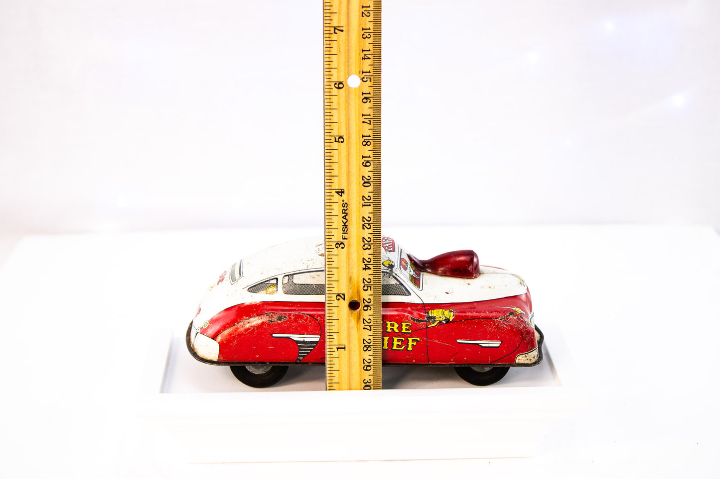 Vintage Hubley Fire Chief Tin Toy Car | Working Wind-Up | USA Made