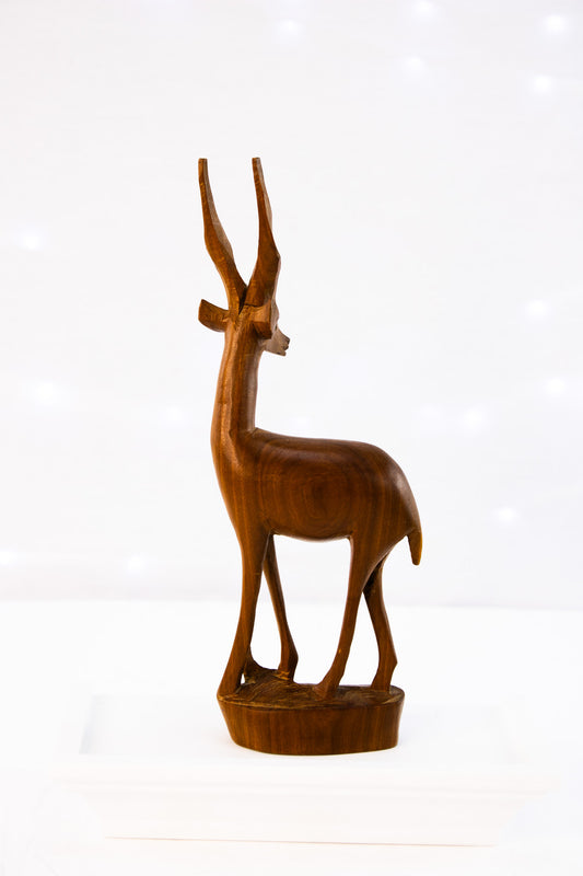 Vintage Hand Carved Kenyan Antelope Sculpture Wood SERRV Africa