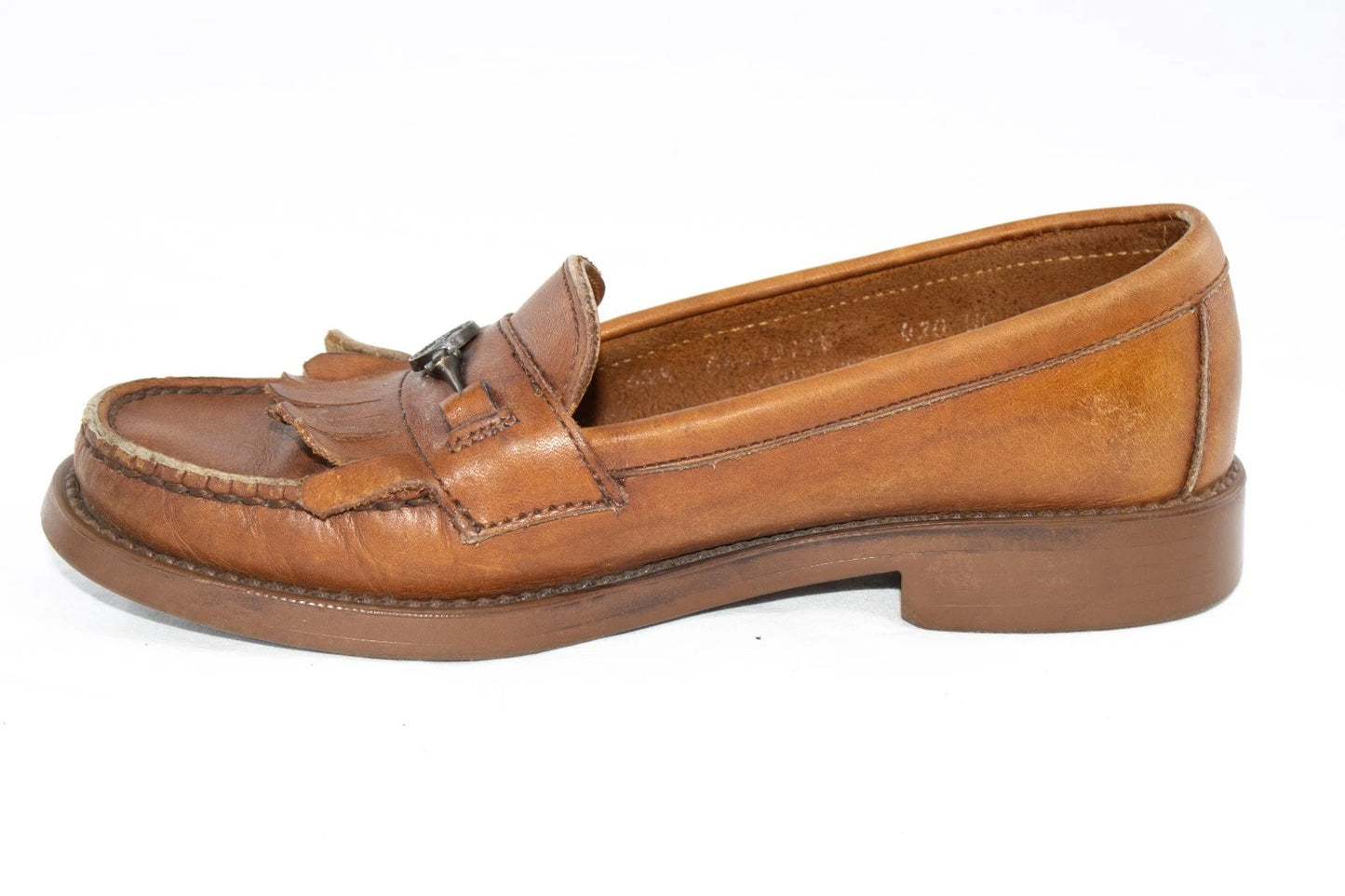 Vintage G.H. Bass Weejuns Loafers 5.5 SS – Brown Leather Fringe Kiltie Bit Slip